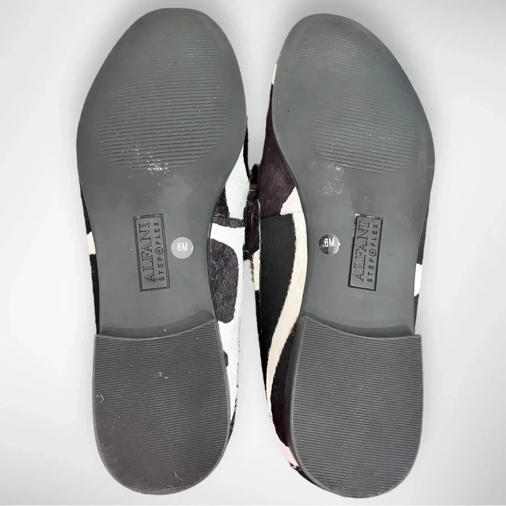 ALFANI Step N Flex Calf Hair Loafers With Brass Horse Bit Detail Size 6‎ | EUC